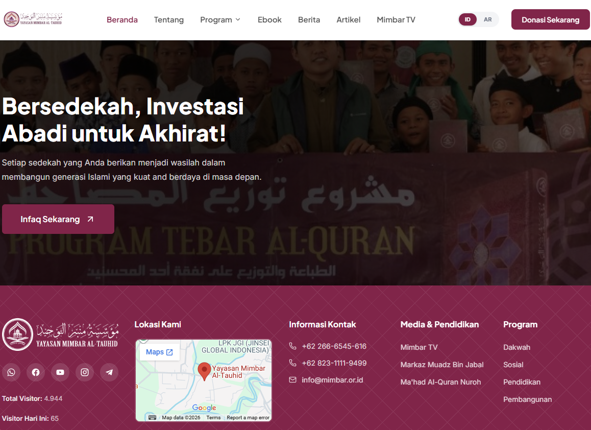 Website Manajemen Yayasan Teritegrasi